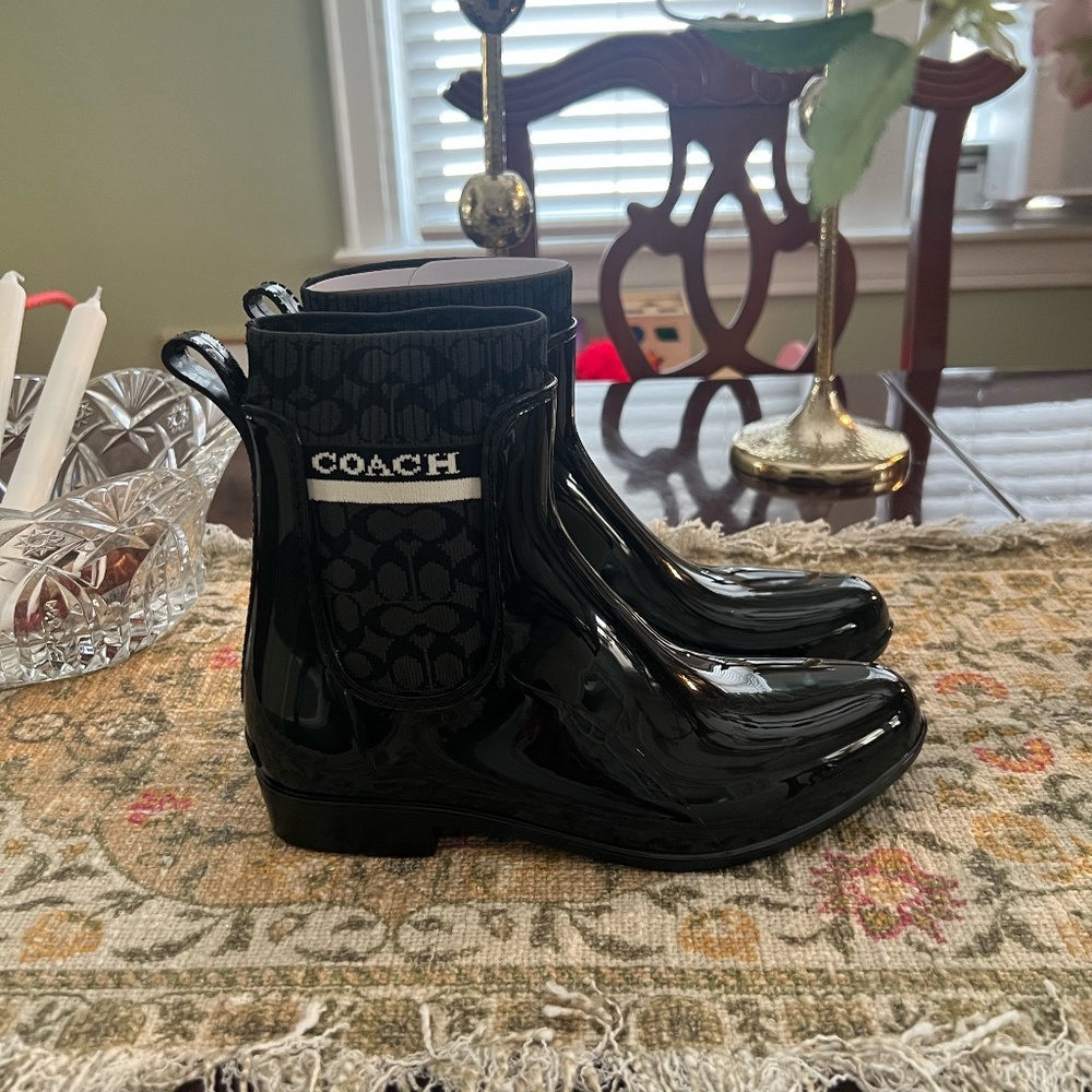 Coach Rivington Logo Chelsea Rain Boots - Picture 3 of 7